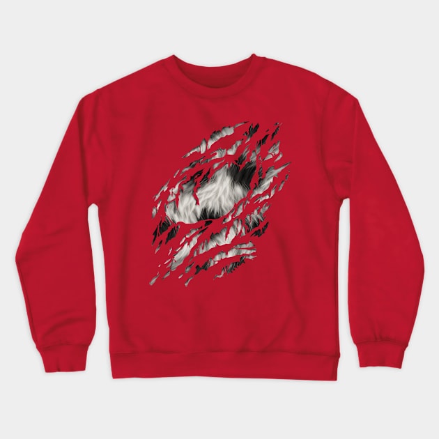 Spotted Furry Ripped Crewneck Sweatshirt by Viergacht